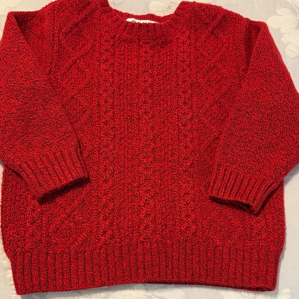 Old Navy Boys Vibrant Red Crew Neck Sweater 12-18 months